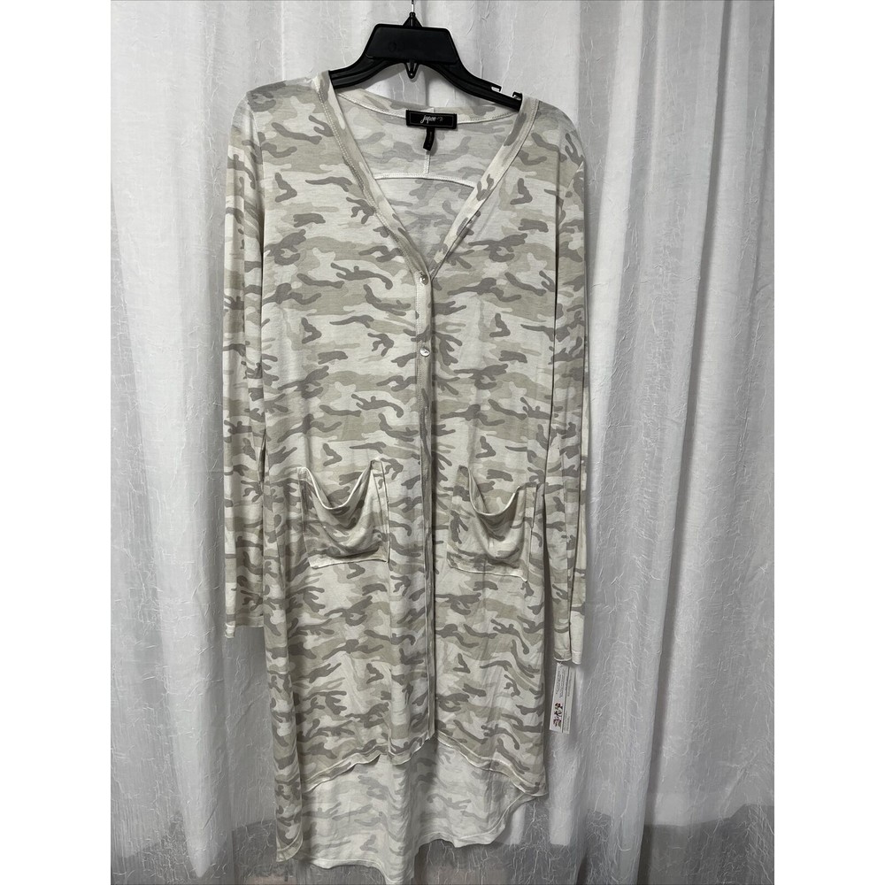 Jupee Women's Cardigan Duster Tan Camouflage Size Med